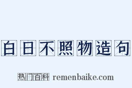 白日不照物造句是什么意思的图片
